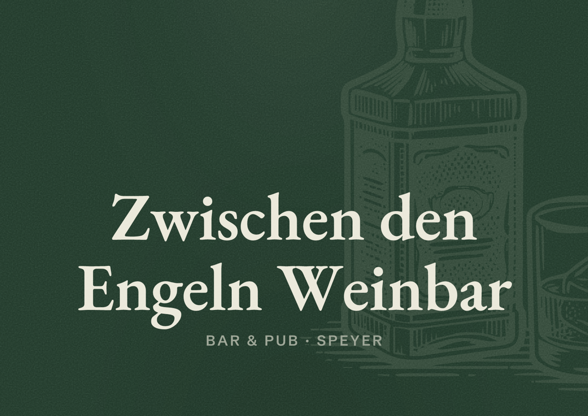 Illustriertes Poster von Zwischen den Engeln Weinbar, Bar & Pub in Speyer