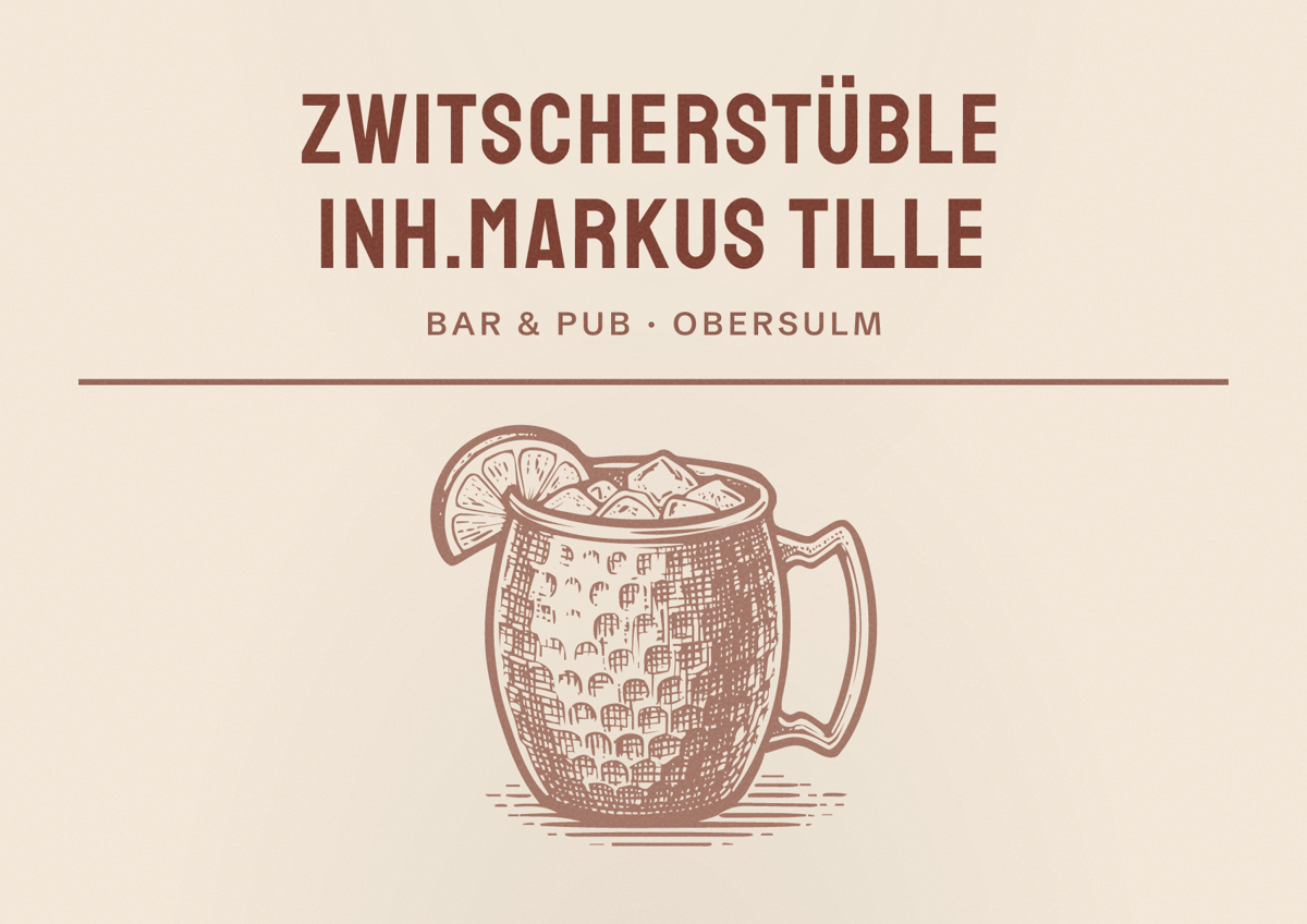 Illustriertes Poster von Zwitscherstüble Inh.Markus Tille, Bar & Pub in Obersulm