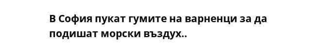 В София пукат гумите на варненци за да подишат морски въздух..