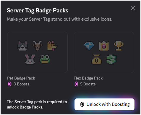 NEW BADGE PACK (Beta) Servers