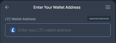 Screenshot of currency selection on Transak
