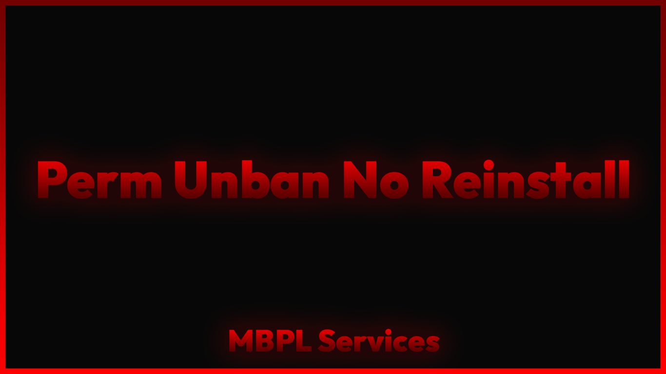 Perm Unban No Reinstall