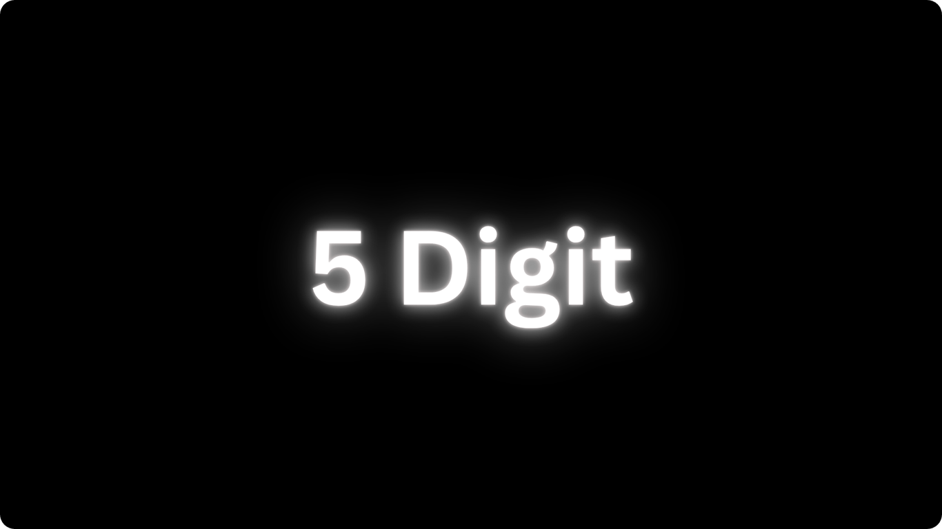 5 Digit (e.g. @00000)