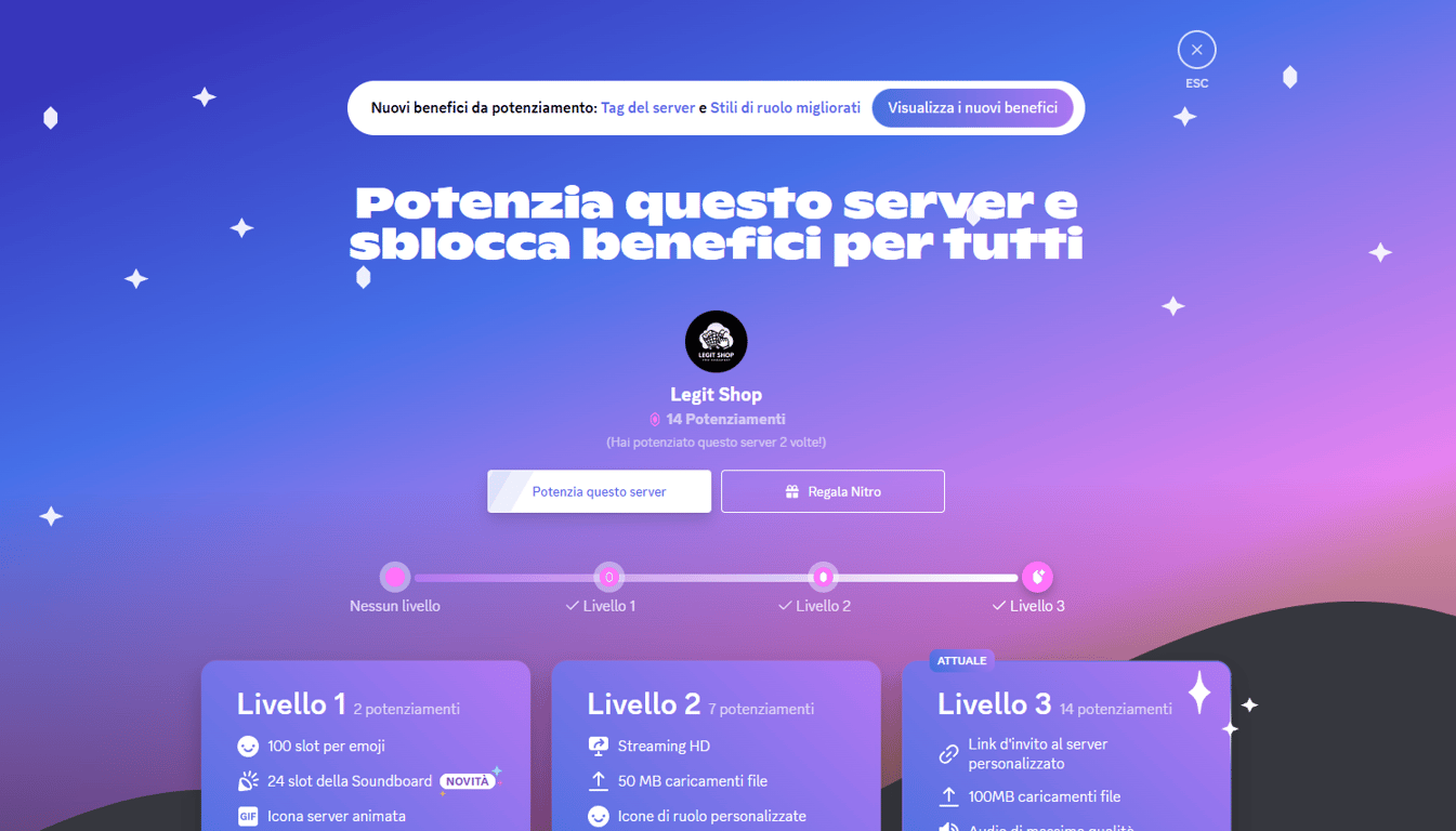 14x Discord Server Boosts 1 Month