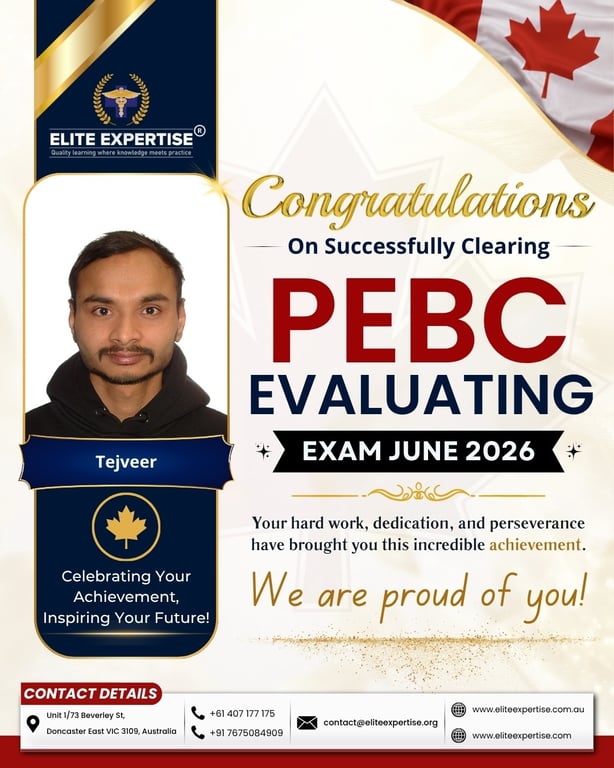 Geetanjali - PEBC Evaluating Exam Result June 2026