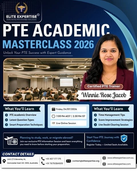 PTE Academic Masterclass 2026 – Unlock Your PTE Success with Expert Guidance