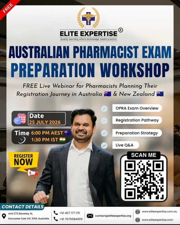 Australian Pharmacist Exam Preparation Workshop 25 July 2026