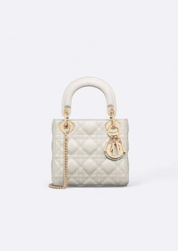 Dior Lady Weiß & Gold Tasche mieten