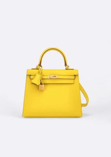 Tasche mieten Hermes Kelly Zitronengelb & Gold