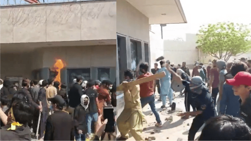 Pakistani protestors attack US consulate in Karachi