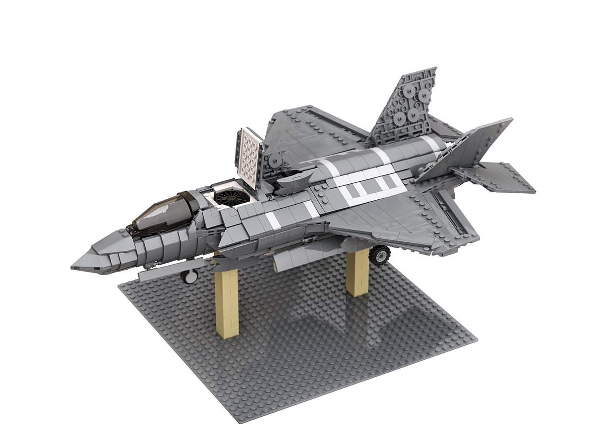 F-35B Fighter Jet Buildarmy Brick Model Kit with Detailed Interior
