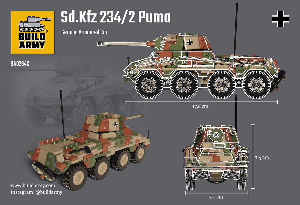 Camo Puma WW2 German Armoured wheeled vehicle Sd.Kfz. 234/2 -