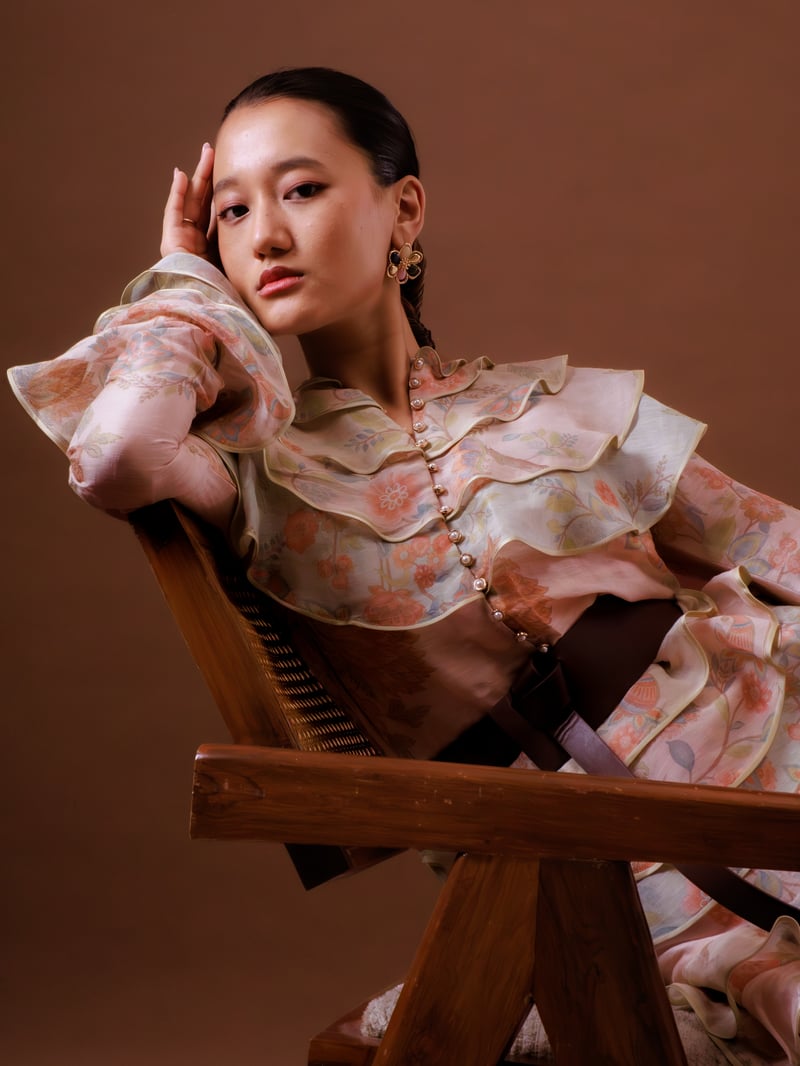 Rosewater Printed Ruffle Midi 3