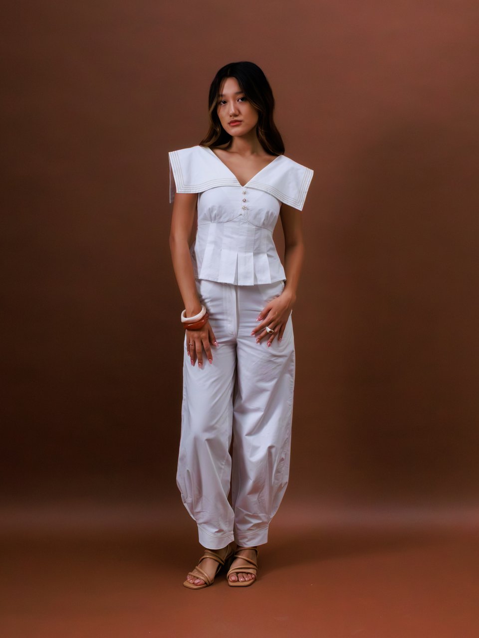White Sailor Co-ord Set