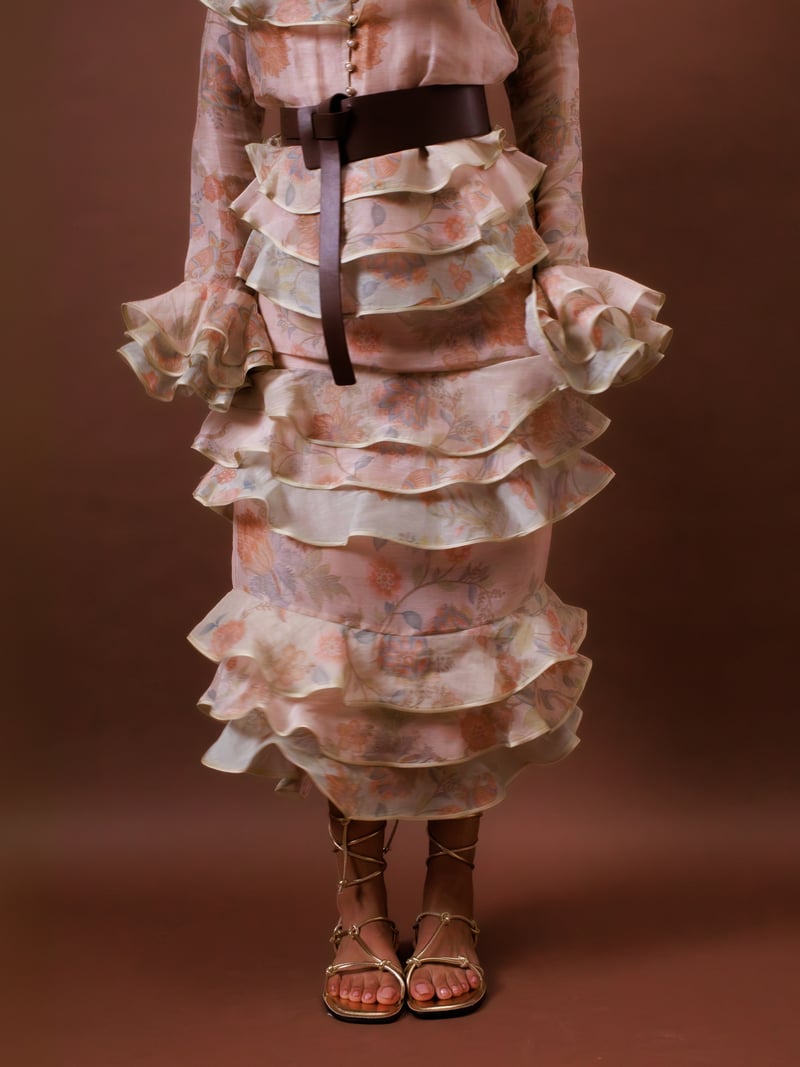 Rosewater Printed Ruffle Midi 4