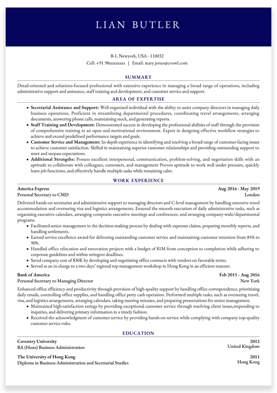 cv for assignment editor