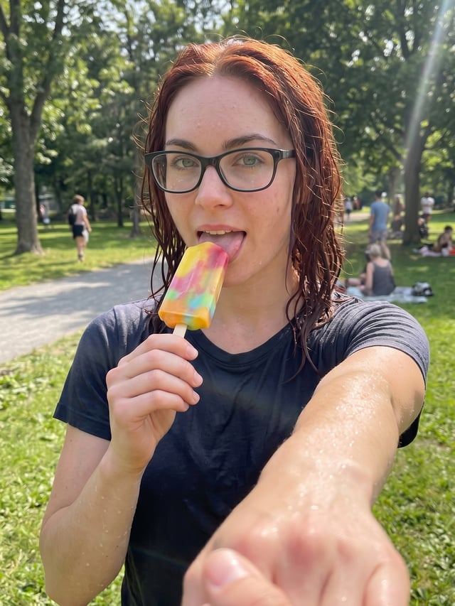 picnic day with my fave girl & the sweetest treat 🐝🍭
she knows i can’t resist licking something colorful on a hot day 😏