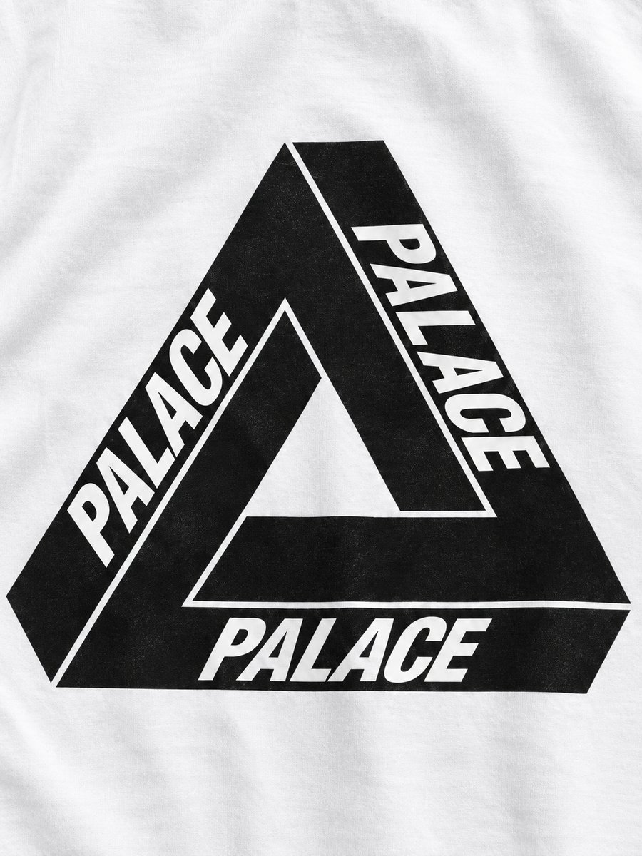 Palace Big Logo Black White Tee detalle superior