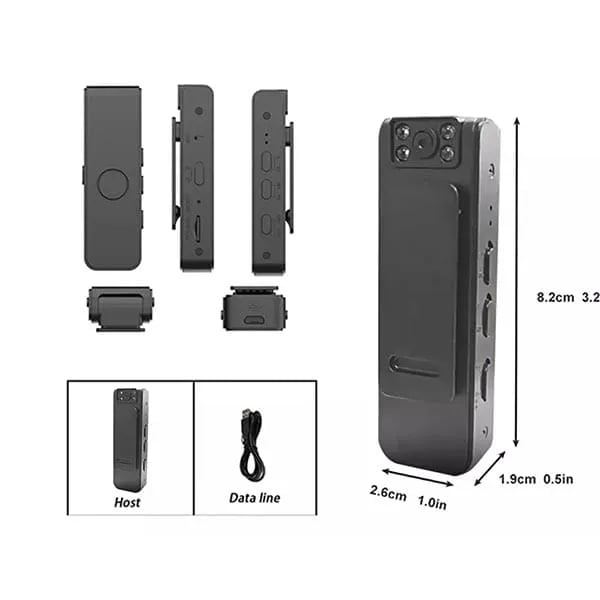 Cámara Corporal 1080P WiFi con Visión Nocturna y Grabación Prolongada