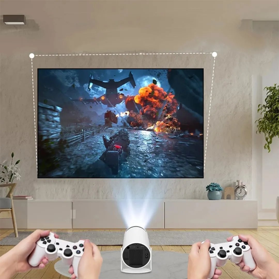 Proyector X10 PLUS – Cine y Consola Retro con Juegos + 2 Mandos Inalámbricos | HD y Portátil