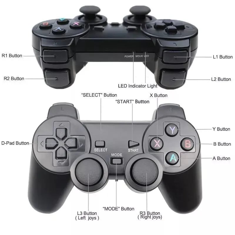 Mandos Inalámbricos Genéricos Estilo PS2 – Compatibles con PC, Android TV y Consolas Retro (GD10/M8/G5/G11 Pro)