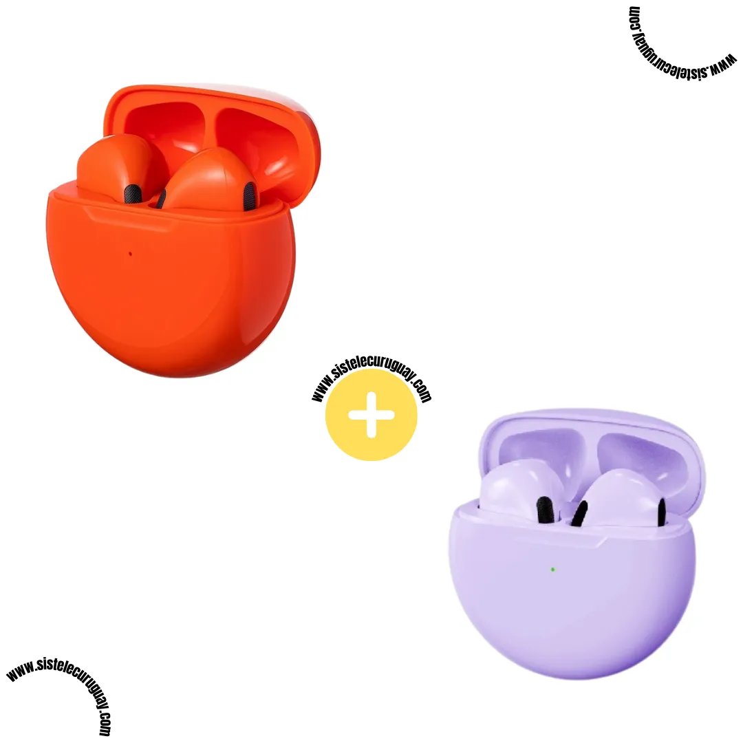 Auriculares Inalámbricos PRO6 (Pack x2) con Bluetooth 5.0, Control Táctil y Caja de Carga | Compatibles con iOS y Android