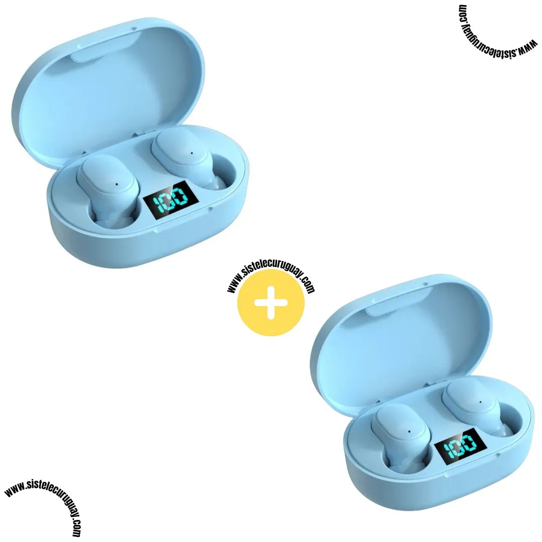 Auriculares Inalámbricos E6S (Pack x2) con Bluetooth 5.0, Control Táctil y Caja de Carga | Compatibles iOS y Android