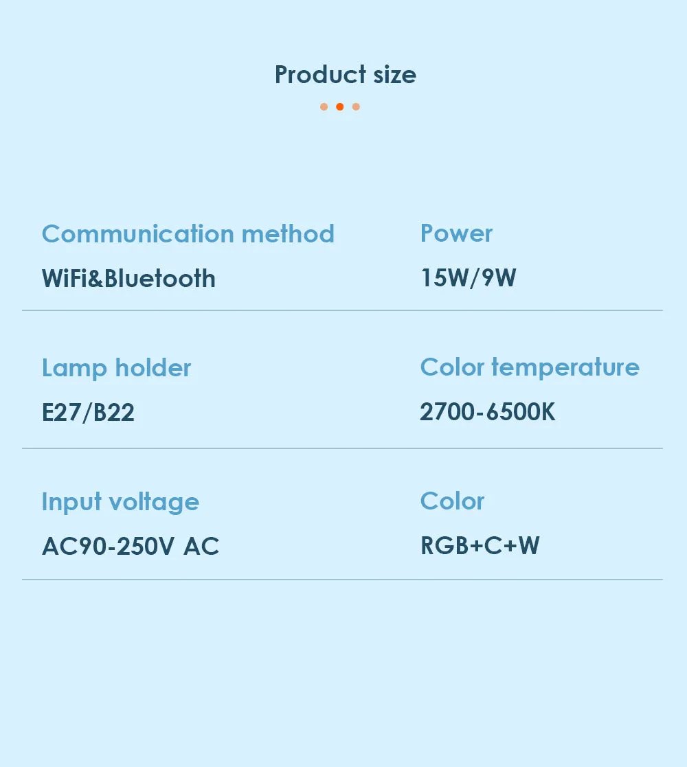Lampara inteligente de 15 watts