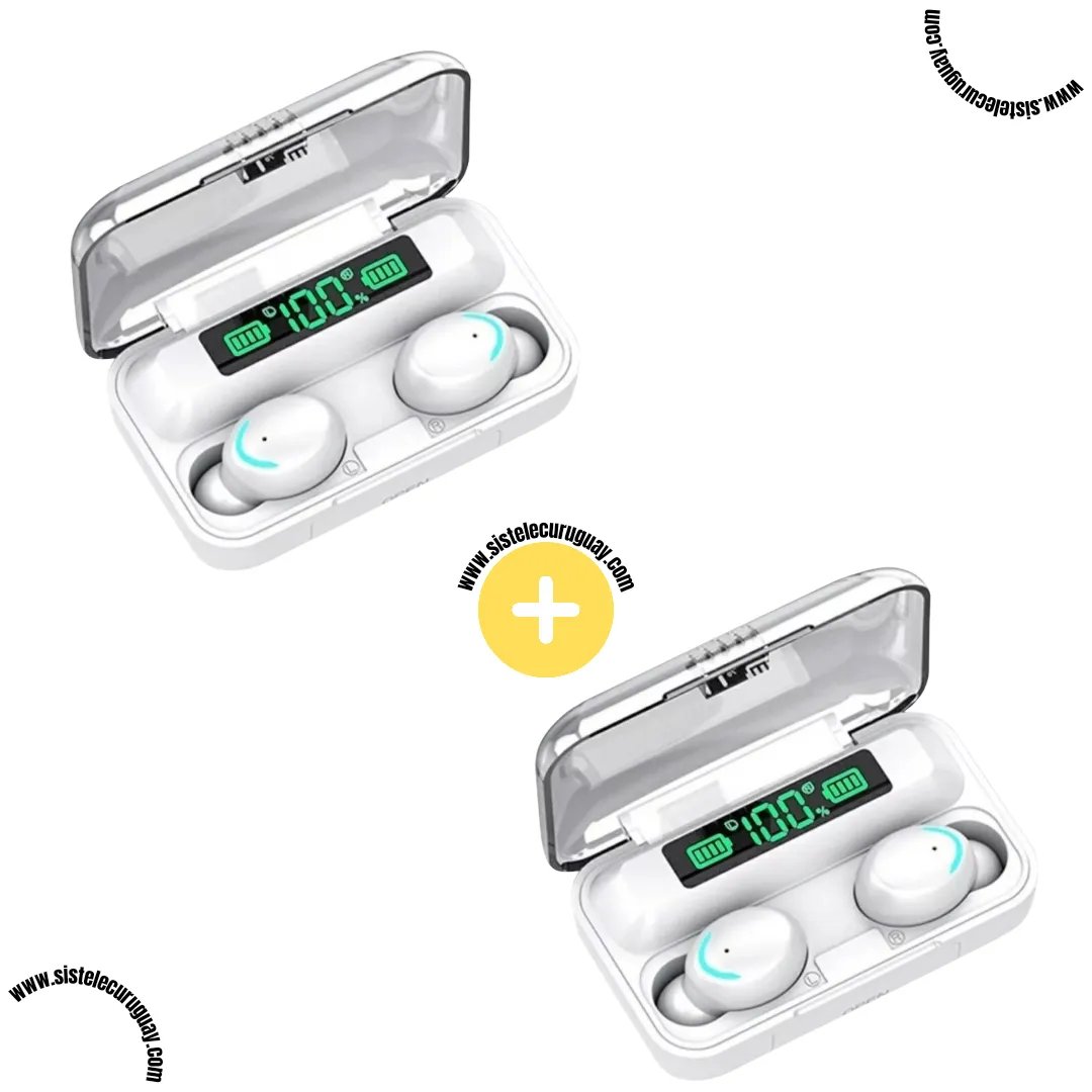 2 Auriculares Inalámbricos F9 con Caja Power Bank, Pantalla LED y Batería de Larga Duración | Bluetooth 5.0