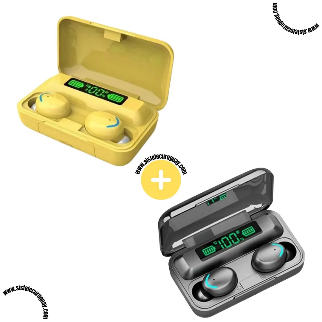 2 Auriculares Inalámbricos F9 con Caja Power Bank, Pantalla LED y Batería de Larga Duración | Bluetooth 5.0