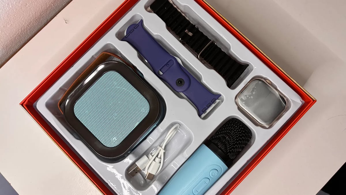 Combo Smartwatch + Micrófono Karaoke + 4 correas intercambiables