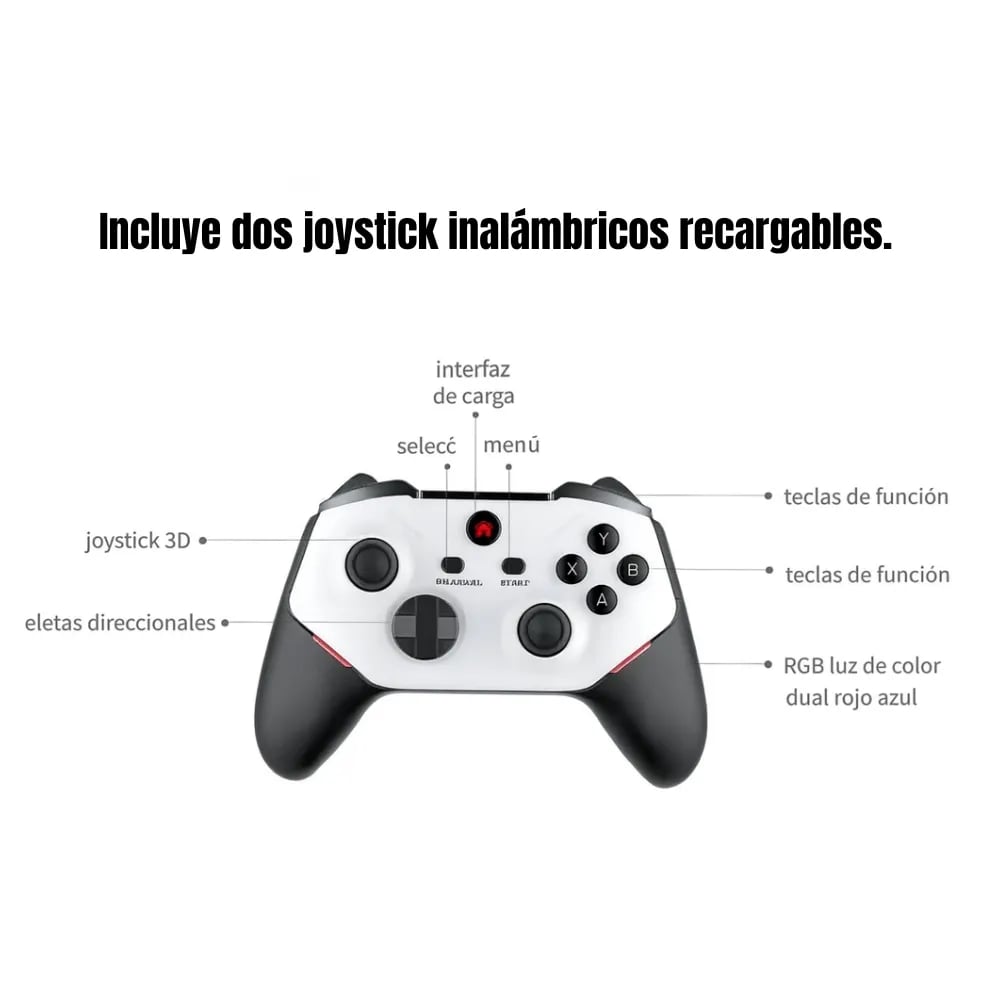 GameStick M88 Plus | Consola Retro 256GB con Emulador PS2 + MicroSD Extra con 112 Juegos PS2 | Mandos Recargables