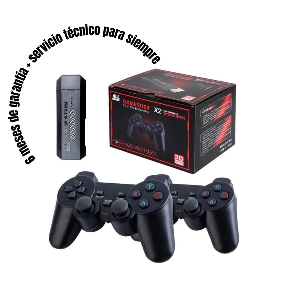 Game Stick X2 – Consola Retro con +25.000 Juegos | Incluye 2 Mandos Inalámbricos
