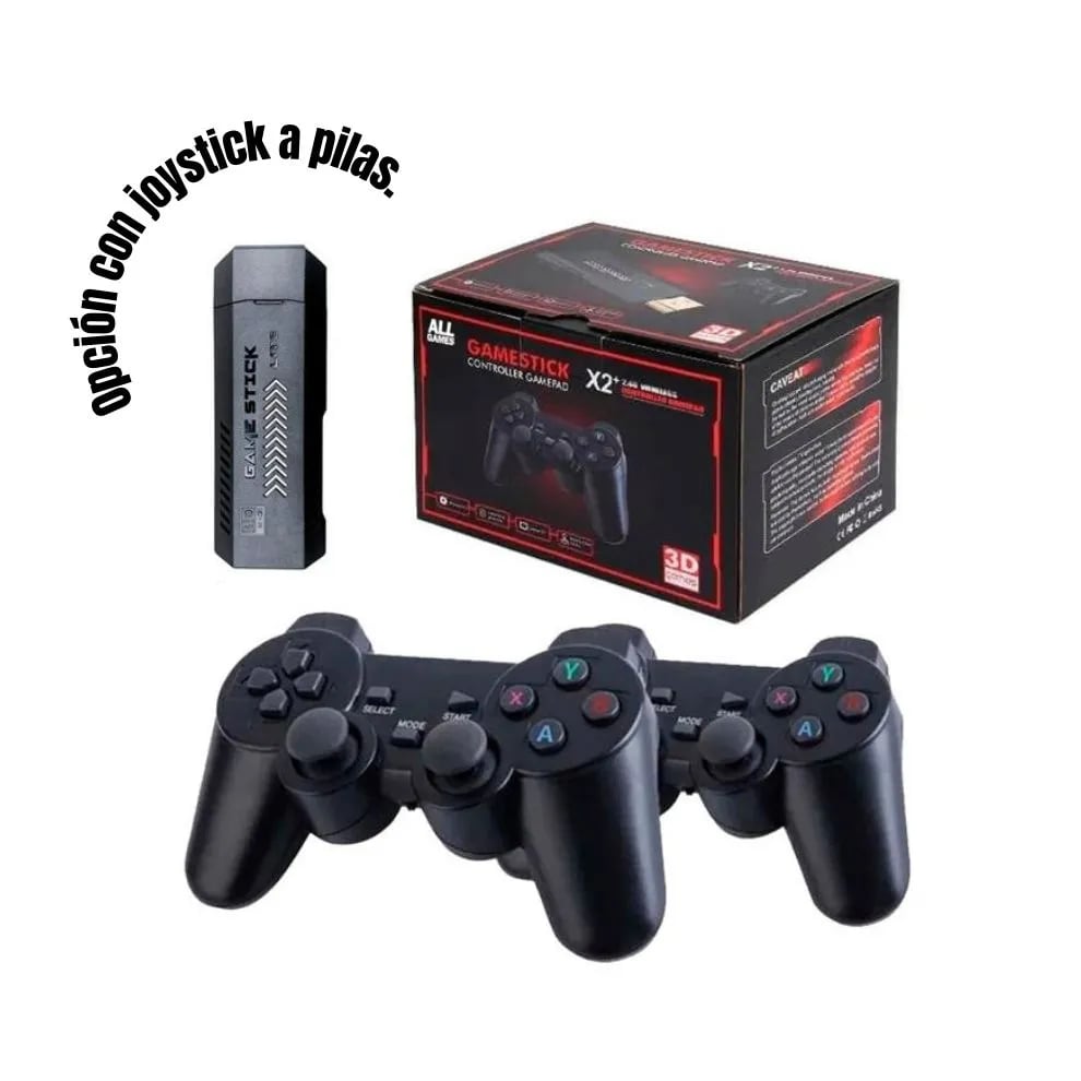 Game Stick X2 – Consola Retro con +25.000 Juegos | Incluye 2 Mandos Inalámbricos