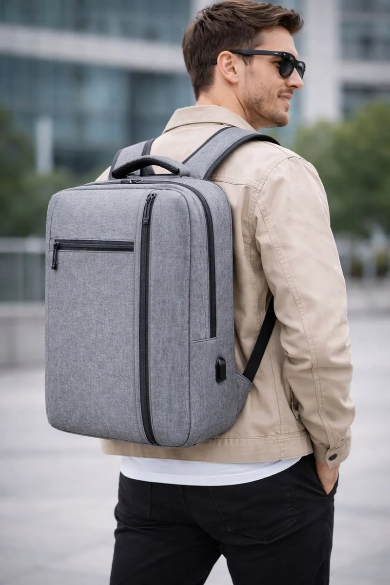 Mochila Multifunción Impermeable con Puerto USB y Opción de Banco de Carga