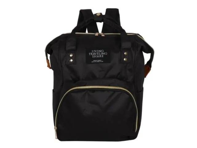 Bolso Mochila Maternal Impermeable con Opción de Banco de Carga – Negro