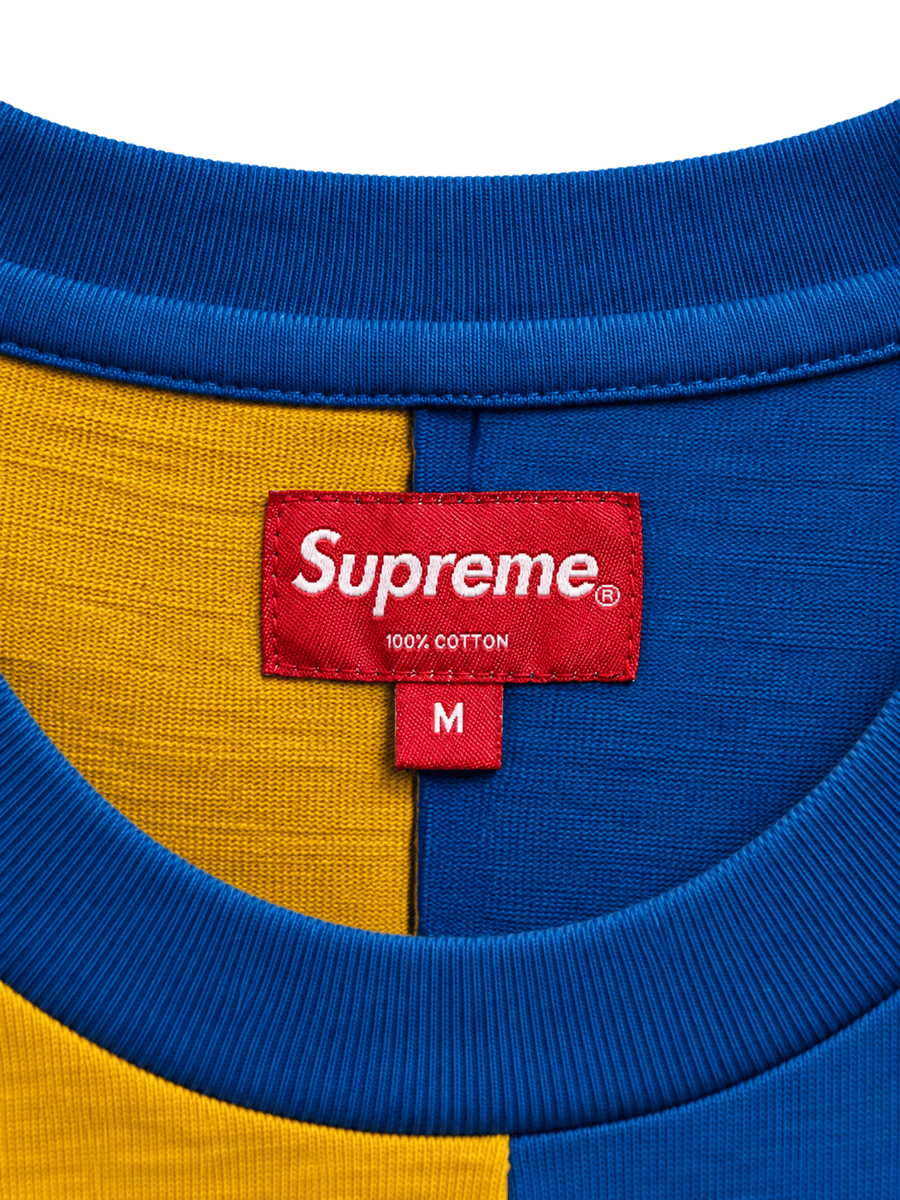 Supreme Split Mustard & Blue Tee detalle de la prenda