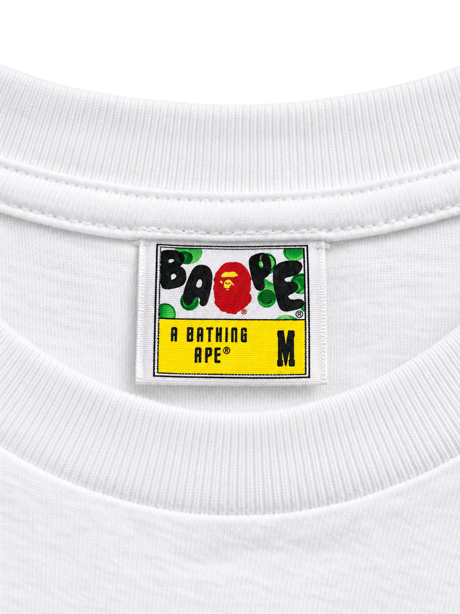 Bape Logo Camo White Tee detalle superior
