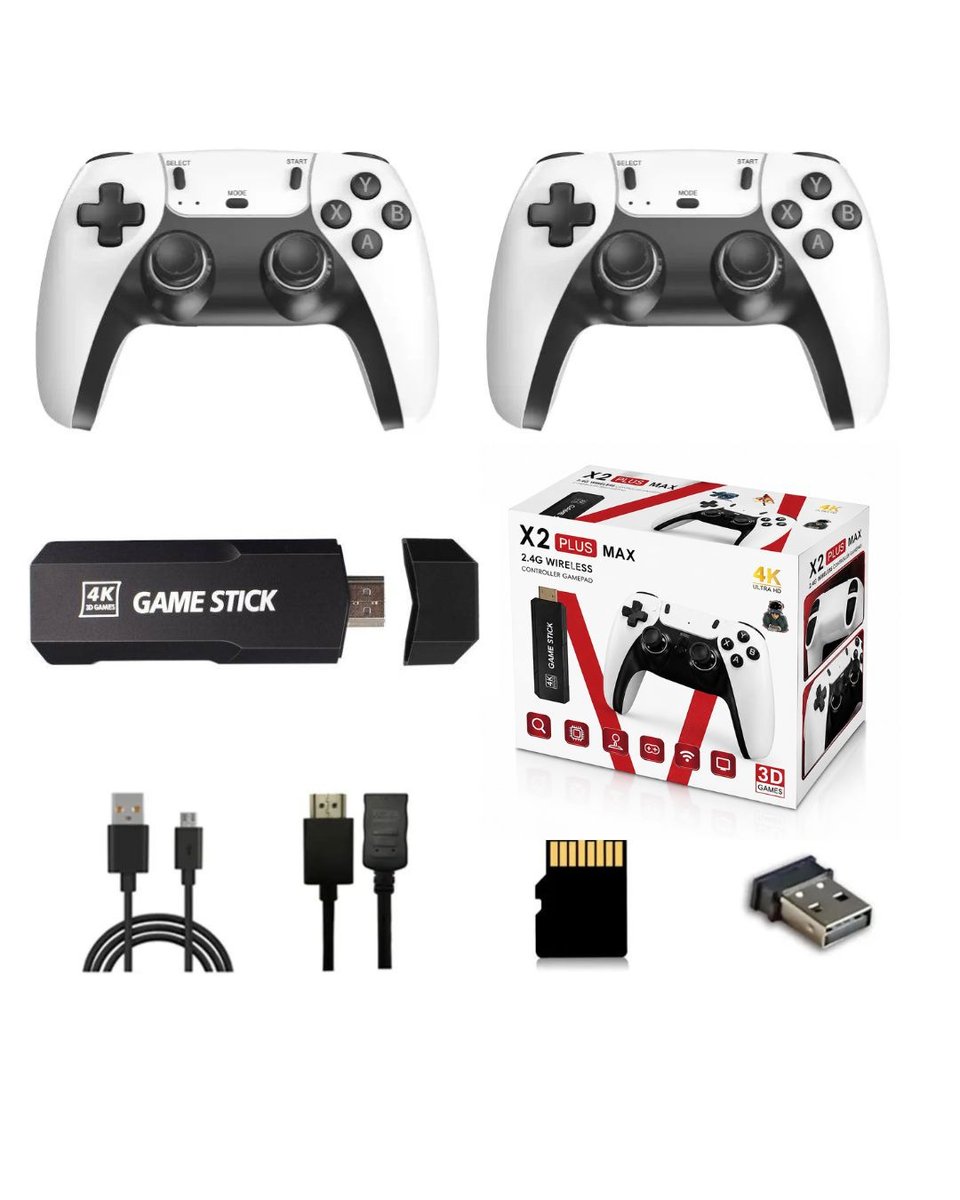 Game Stick X2 PLUS MAX – Consola Retro +55.000 Juegos | 40 Emuladores | 2 Mandos Inalámbricos