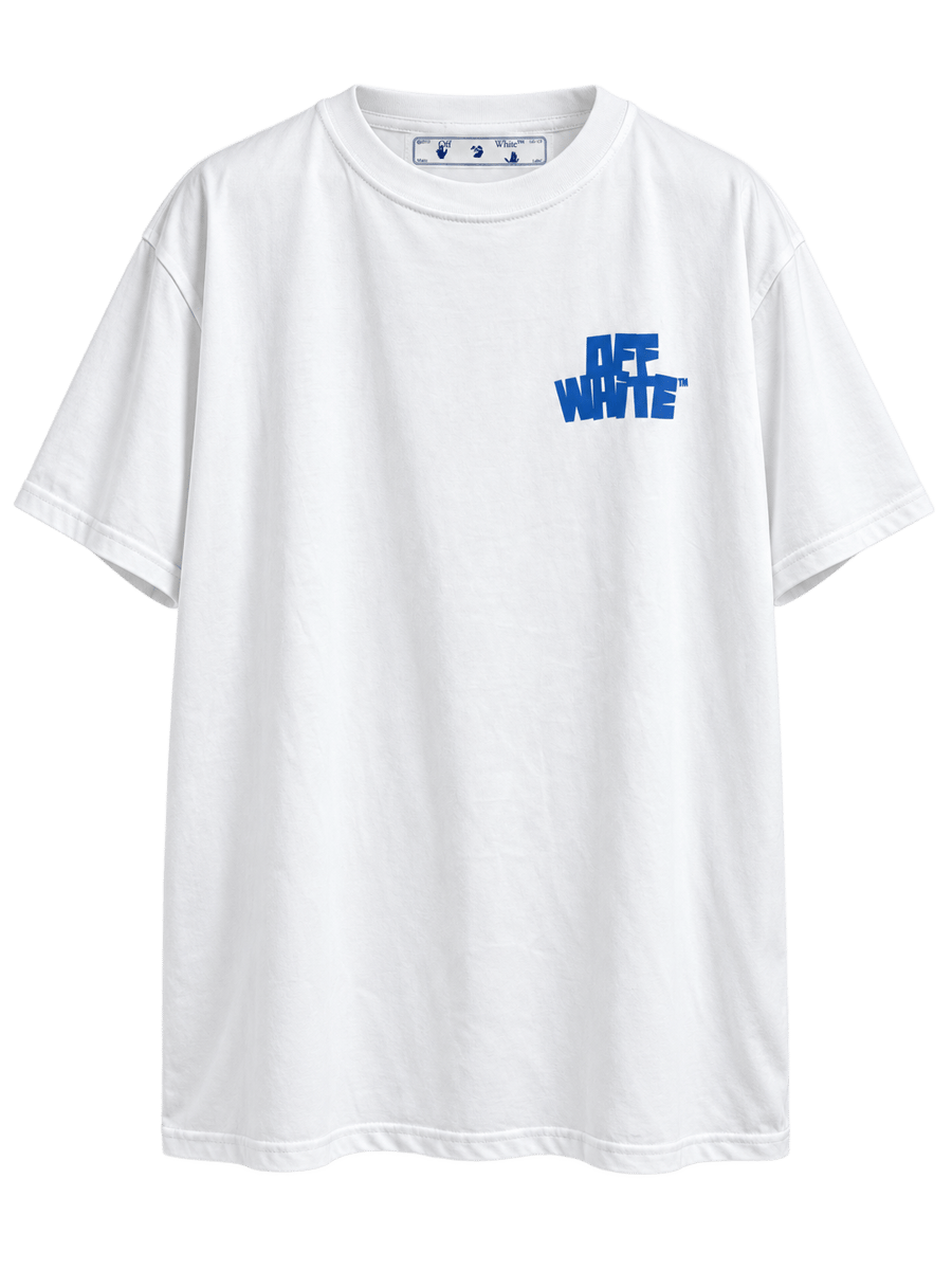 Off White Blue Print Tee