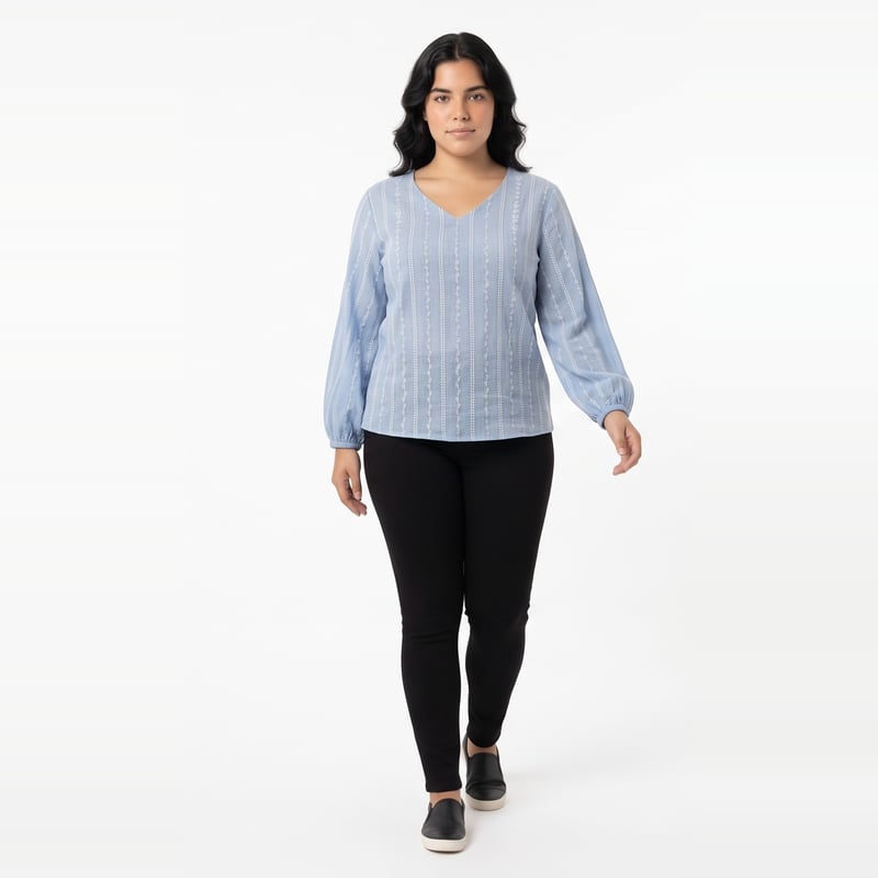 Blusa Over Manga Obispo Bordada