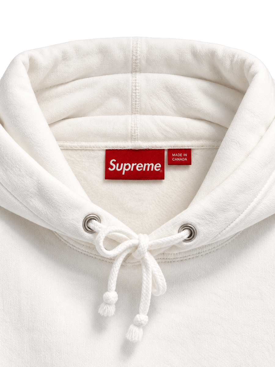 Hoodie Supreme Box Logo White detalle de la prenda