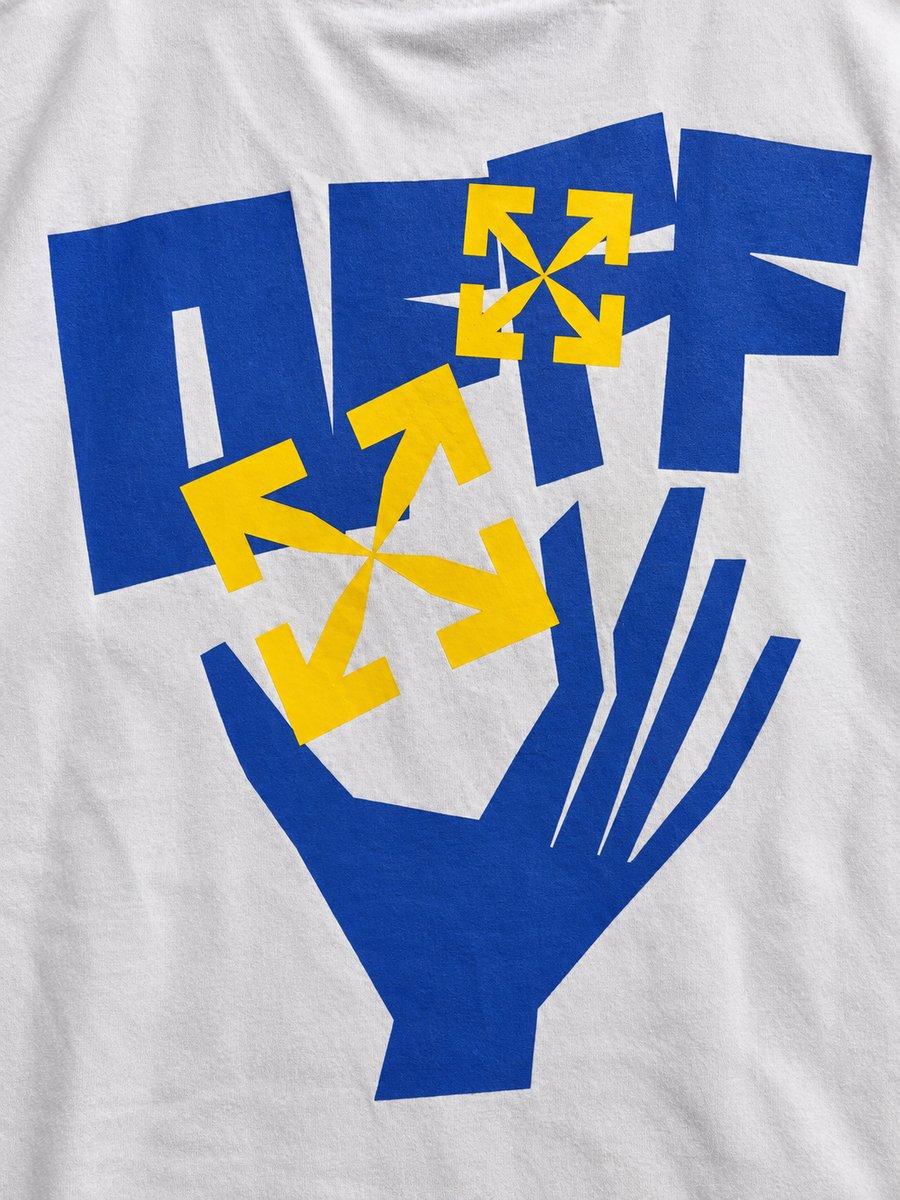 Off White Blue Print Tee detalle superior