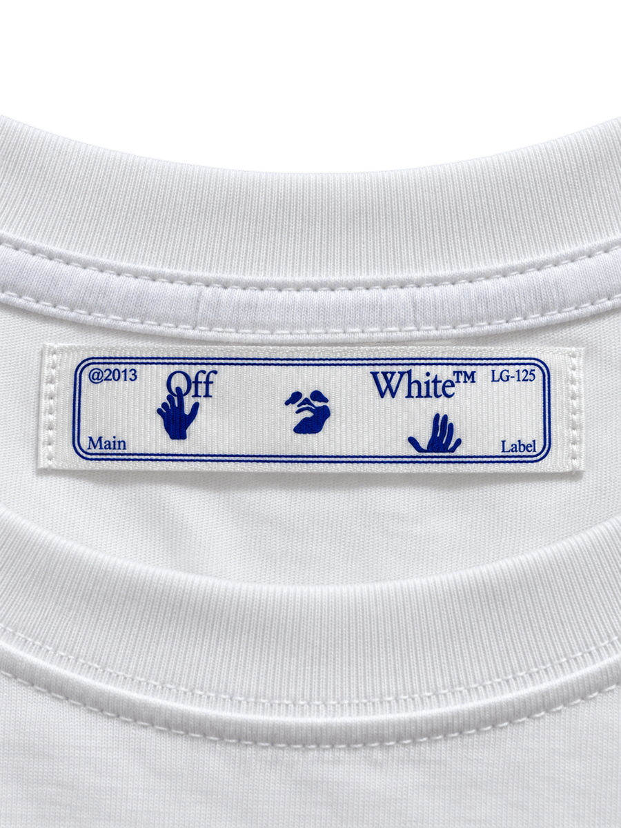 Off White Blue Print Tee detalle de la prenda