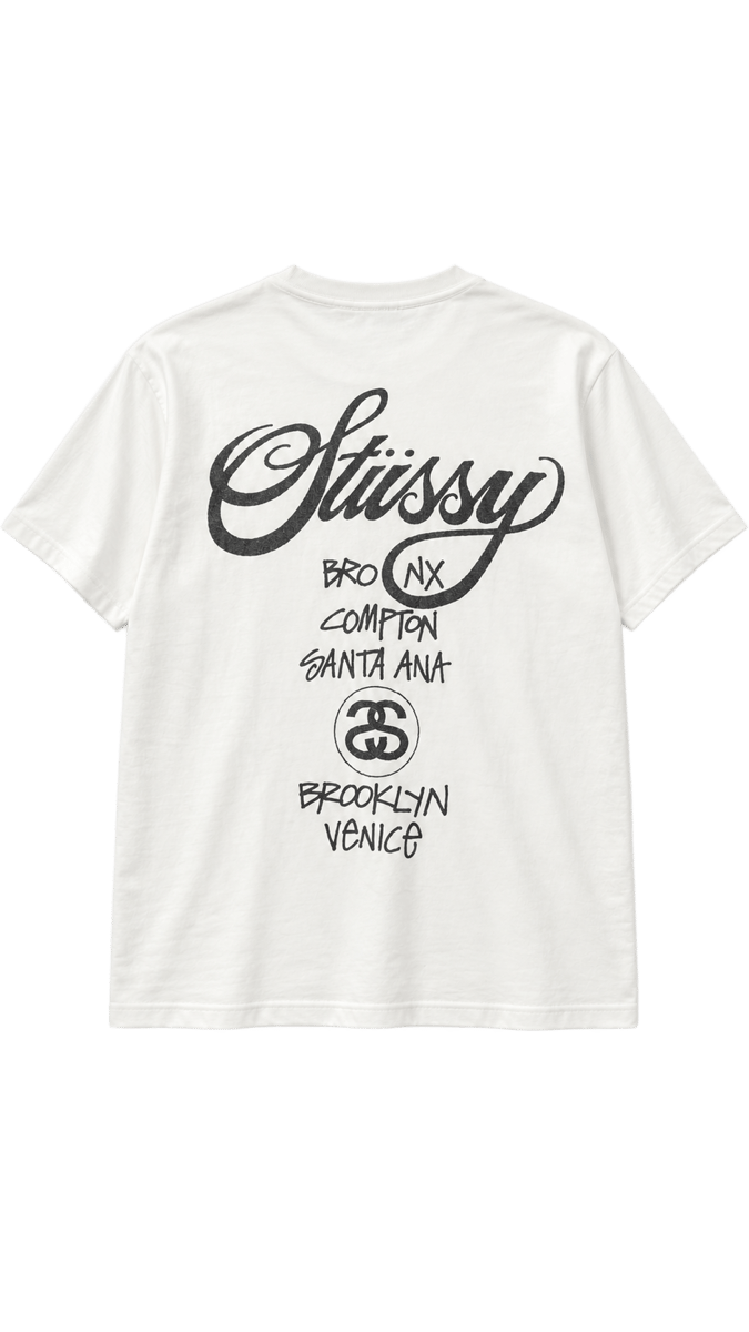 Stussy White Tee vista posterior