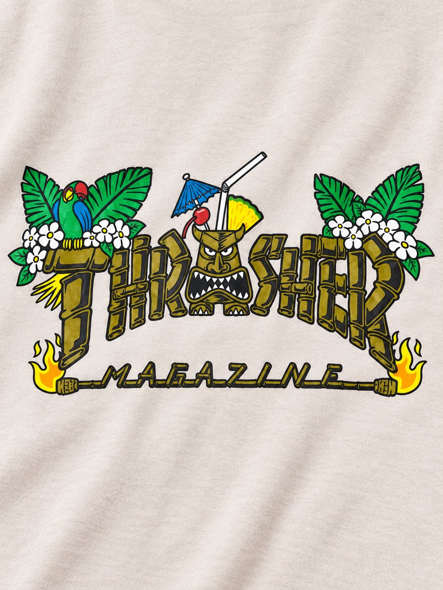 Thrasher Tropical Pink Tee detalle superior