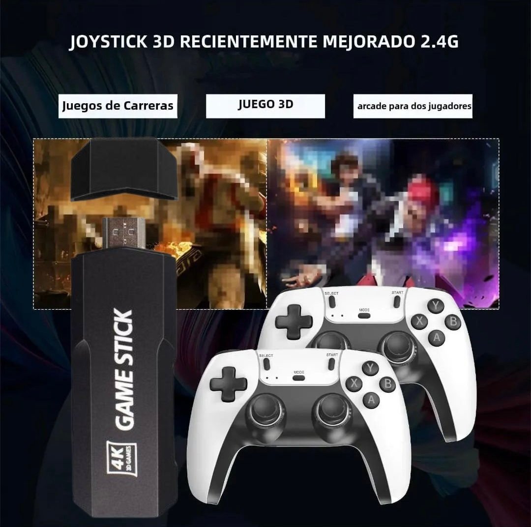 Game Stick X2 PLUS MAX – Consola Retro +55.000 Juegos | 40 Emuladores | 2 Mandos Inalámbricos