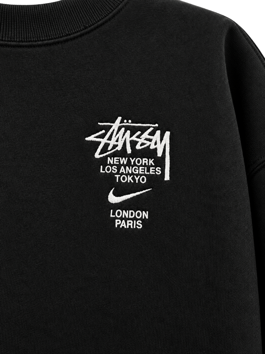 Crewneck Nike x Stussy Black detalle superior