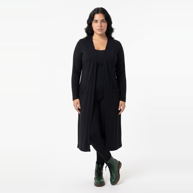 Saco Maxi Con Bolsillos Lanilla