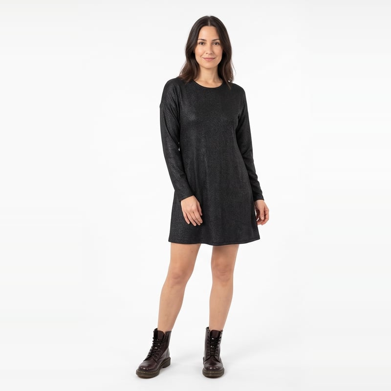 Vestido Manga Larga Caída Morley Lurex